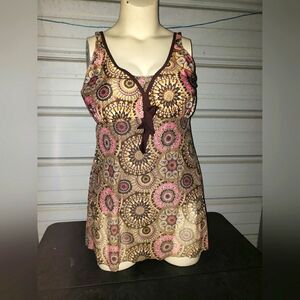 XXXL 2X/3X Plus Size Swimsuit swim dress 🏊‍♂️ brown one piece